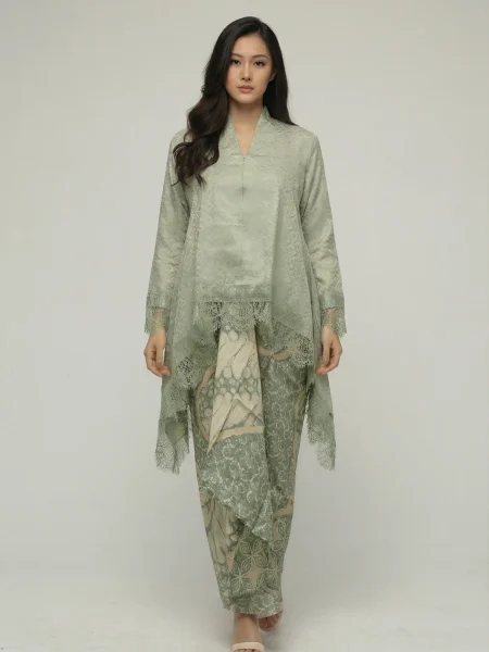 Anggerik Lace Kebaya Set – Sage Green