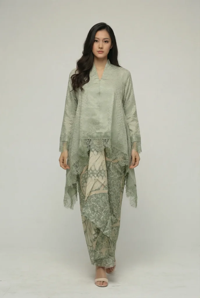 Anggerik Lace Kebaya Set – Sage Green