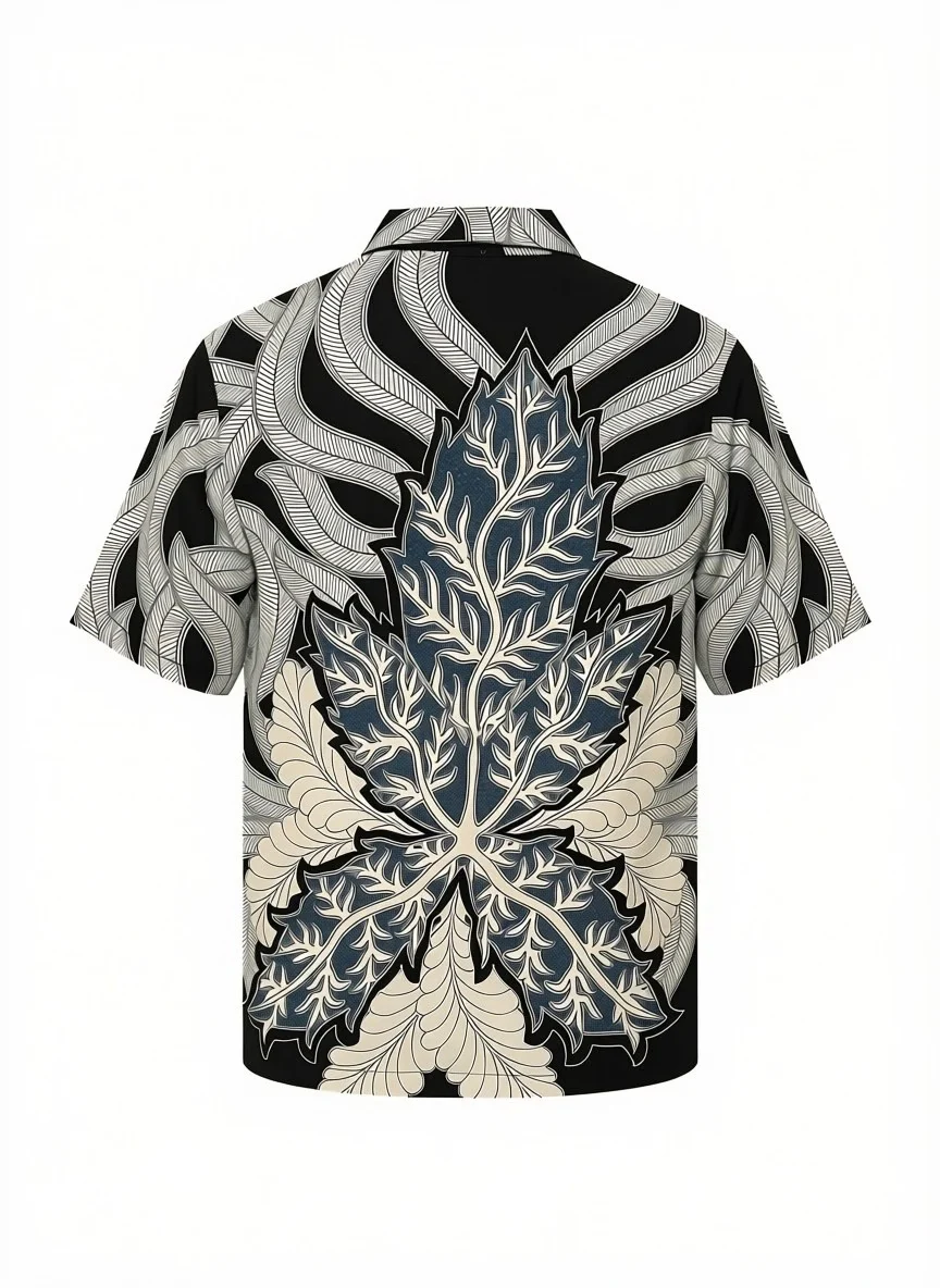 Pakis Batik Short-Sleeve Shirt – Ash Grey - Image 4