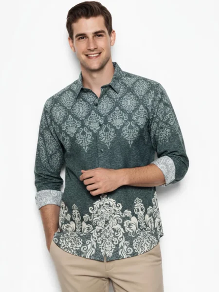 Jati Batik Long-Sleeve Shirt – Jade