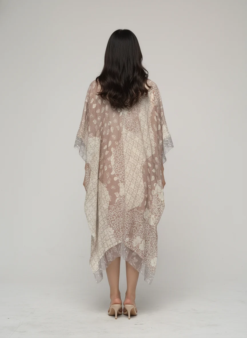 Teratai Batik Kaftan – Mocha - Image 2