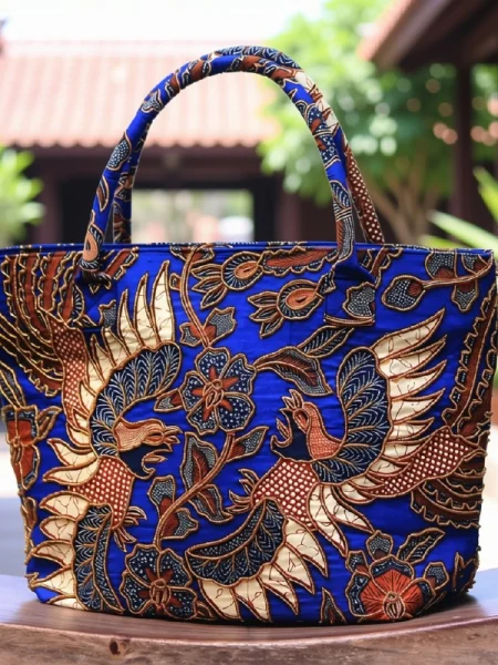 Wira Batik Bird Tote – Cobalt