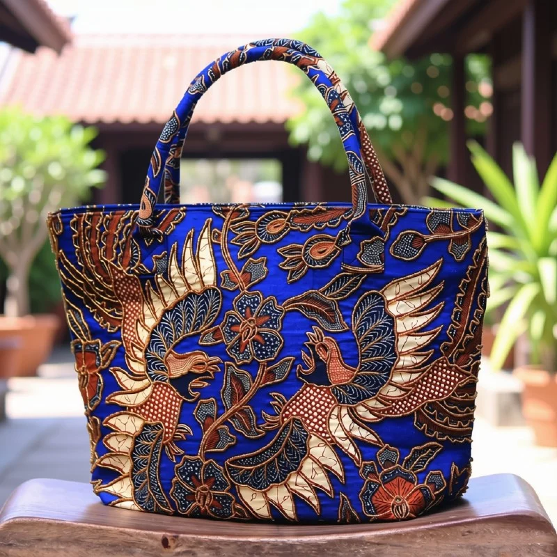 Wira Batik Bird Tote – Cobalt